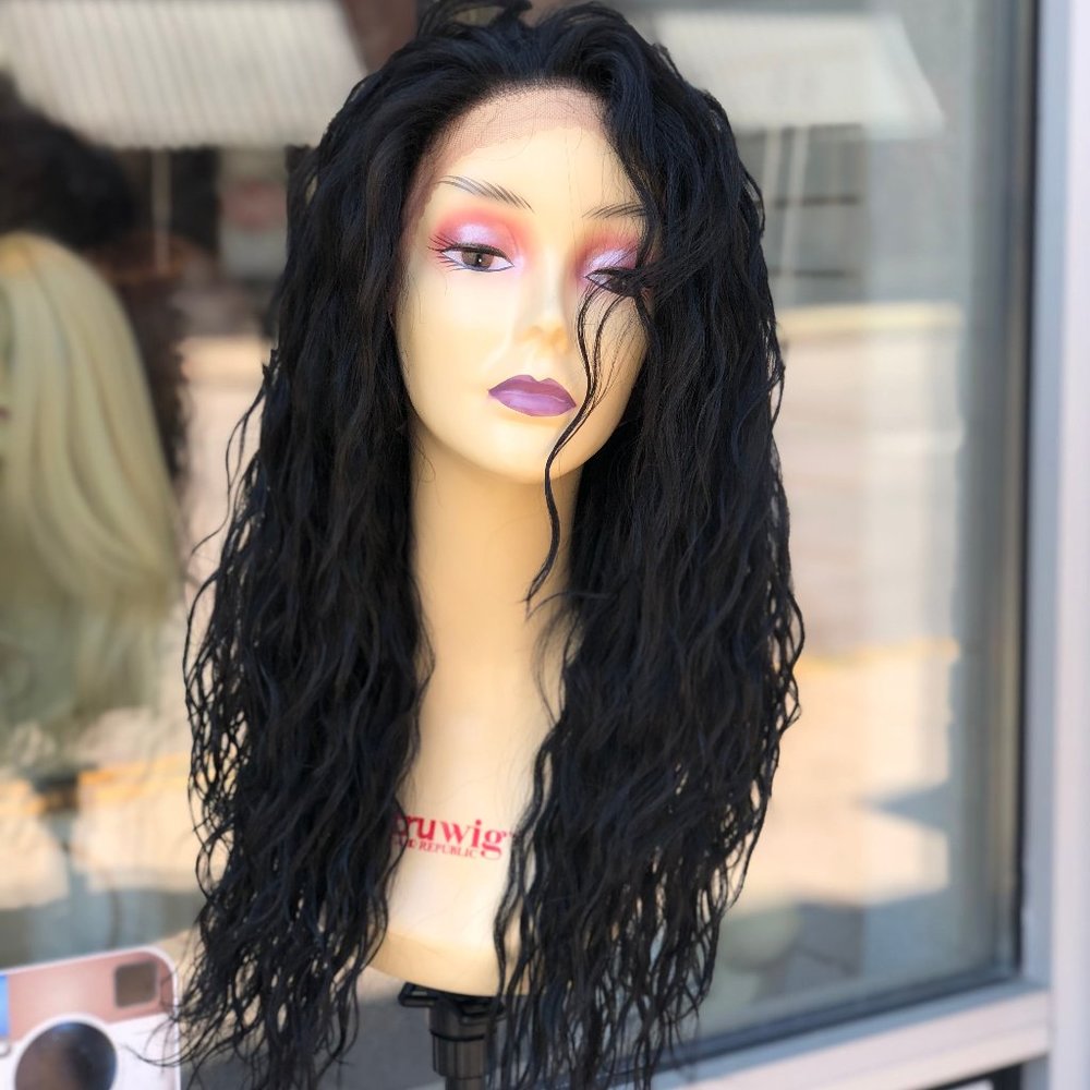 Long Curly Free Part Lace Wig available